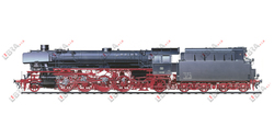 Malerei Kunst kaufen – Gemälde – Dampflokomotive "41018", Digitaldruck auf Fotopapier, Airbrushillustration