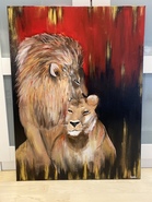 Malerei Kunst kaufen – Gemälde – Löwen Gemälde 