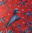 Small little blue heron malkunst acryl