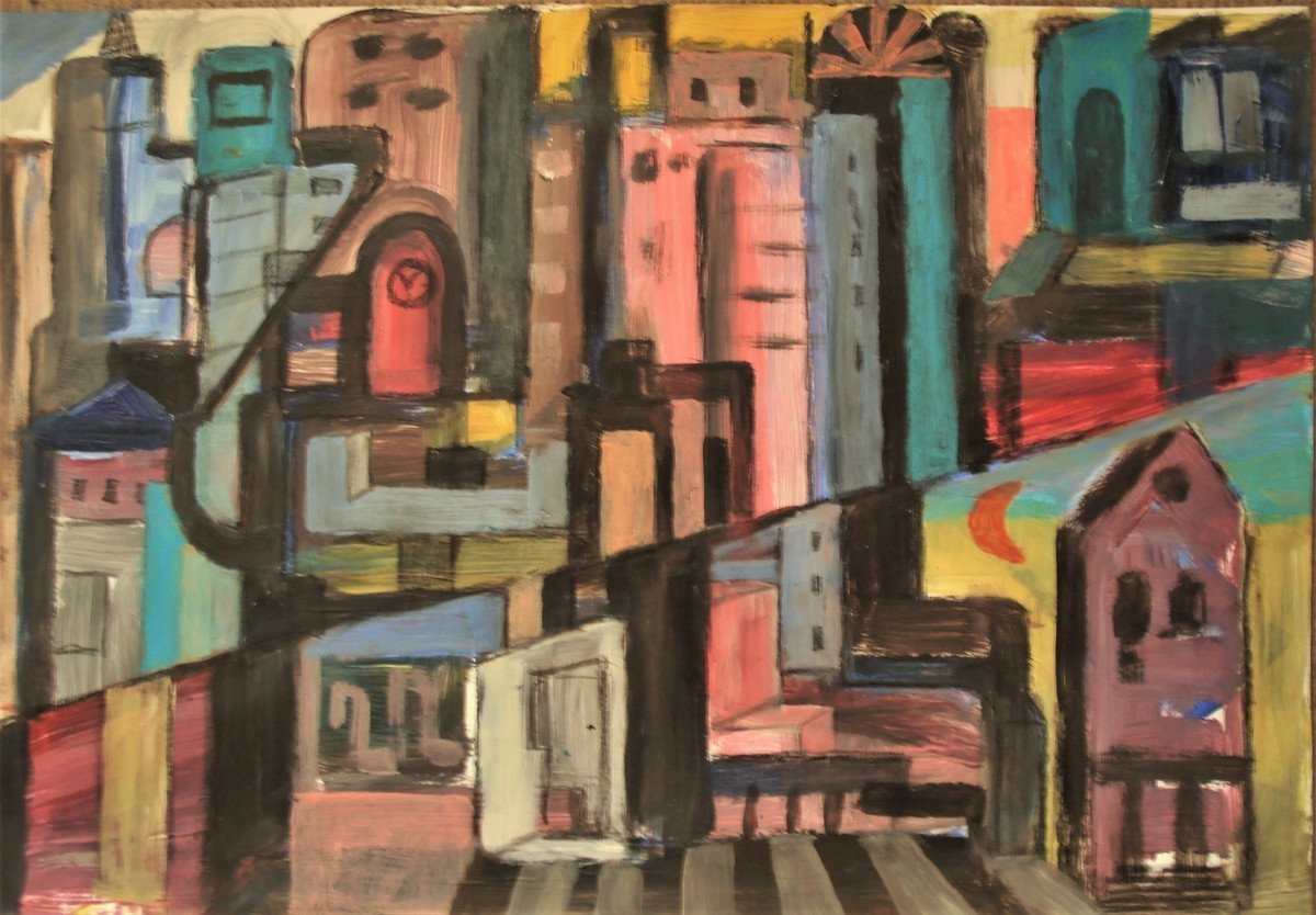 Malerei Kunst kaufen – Gemälde – Geteilte Stadt