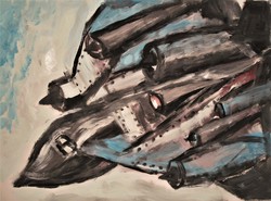 Malerei Kunst kaufen – Gemälde – Sturzflug der SR-71