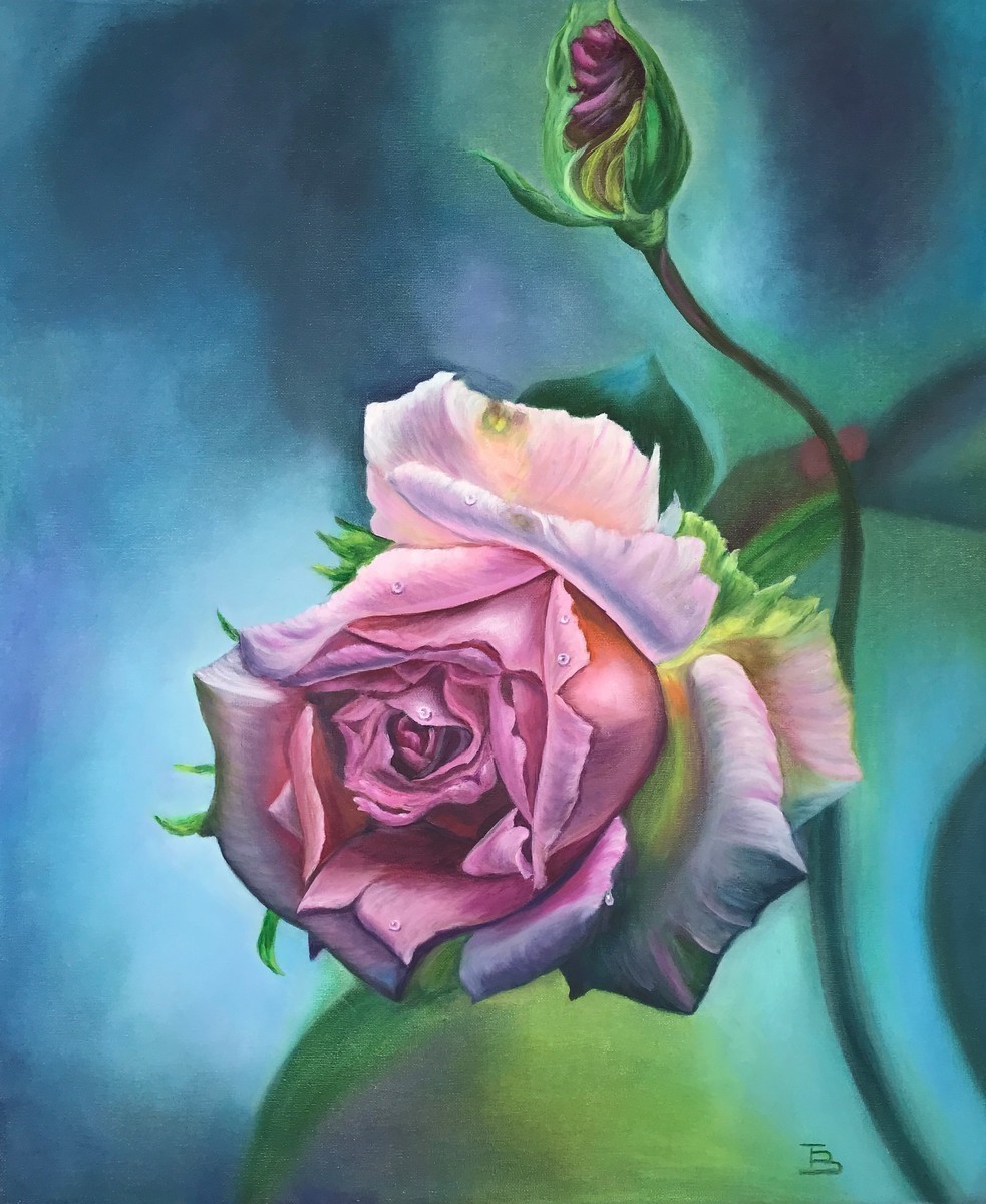 Malerei Kunst kaufen – Gemälde – Die Blumenkönigin, Öl auf Leinwand