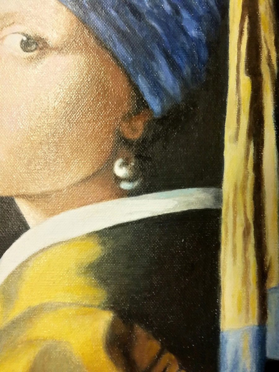 Malerei Kunst kaufen – Gemälde – Das Mädchen mit dem Perlenohrring, Kunstkopie in Öl