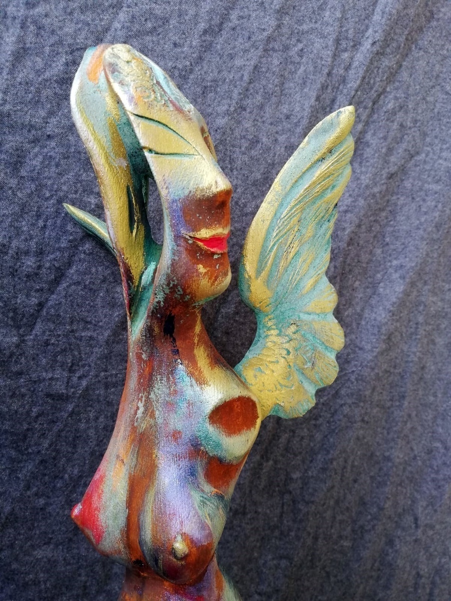 Holz Kunst kaufen – handgemacht – Engel "Isalie"