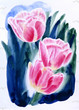 Small tulpen fineart giclee print 50 x 70 cm von werner f hutzler malkunst mischtechnik