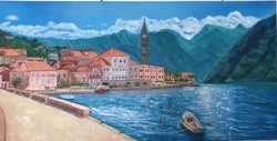 Malerei Kunst kaufen – Gemälde – Meeresküste Montenegro, Öl, 50x100