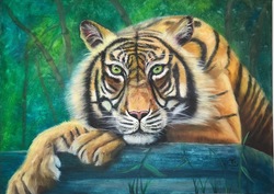 Malerei Kunst kaufen – Gemälde – Der ruhende Tiger