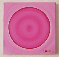 Malerei Kunst kaufen – Gemälde –  Lichtenergiebild "Love" - handgemaltes Energie Bild - Acryl auf Leinwand 40x40