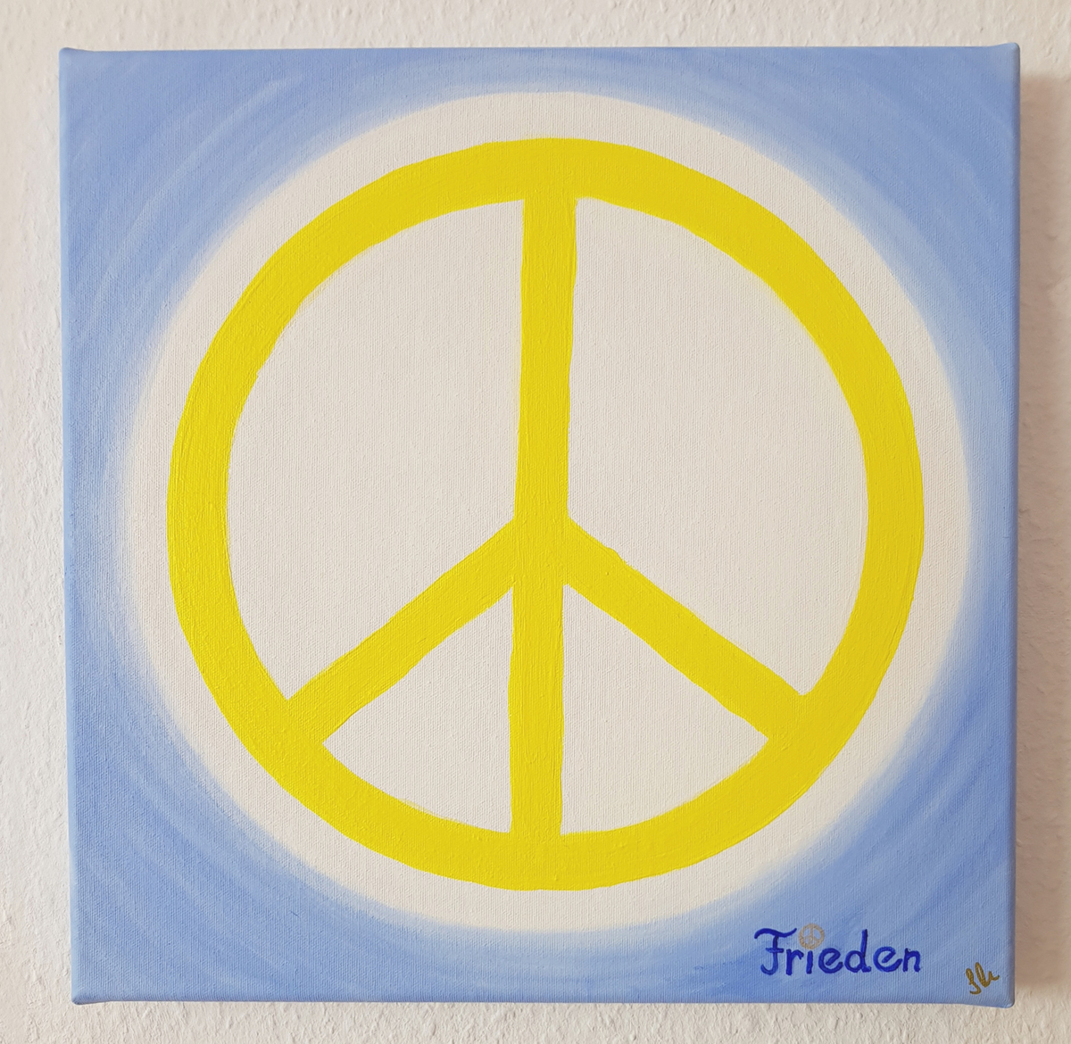 Malerei Kunst kaufen – Gemälde – Lichtenergiebild "Frieden" - handgemaltes Energie Bild  Acryl auf Leinwand 40x40