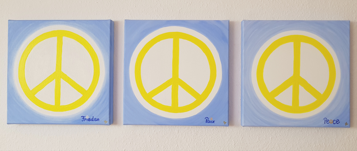 Malerei Kunst kaufen – Gemälde – Lichtenergiebild "Frieden" - handgemaltes Energie Bild  Acryl auf Leinwand 40x40