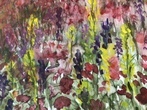 Small landschaft mit blumenwiese malkunst aquarelle