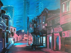 Malerei Kunst kaufen – Gemälde – Shanghai street scene 2