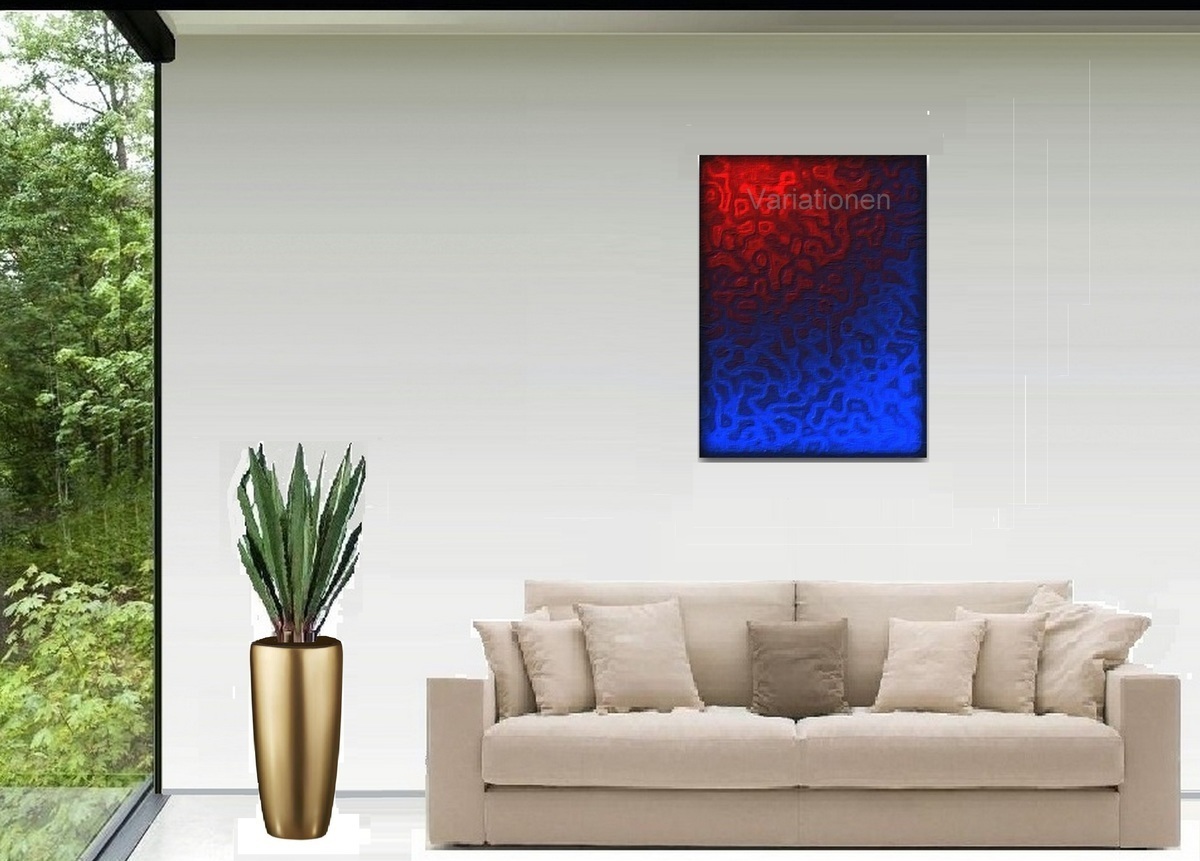 Malerei Kunst kaufen – Gemälde – Bild, Leinwand, 80cm x 60cm x4cm  Abstrakt