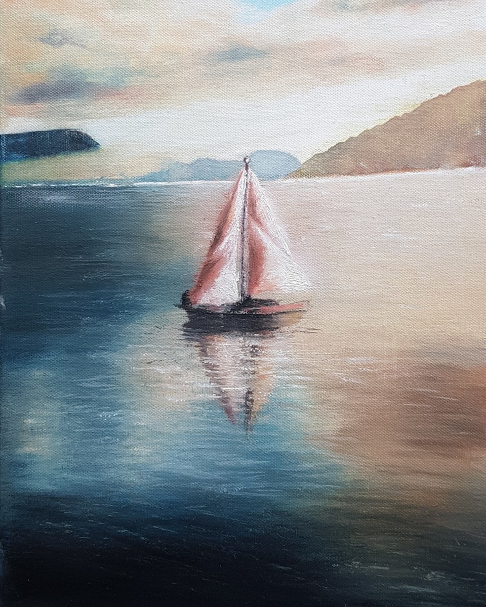 Malerei Kunst kaufen – Gemälde – Ölgemälde Segelboot 1