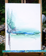 Malerei Kunst kaufen – Gemälde – Horizonte 1 - Original-Aquarell