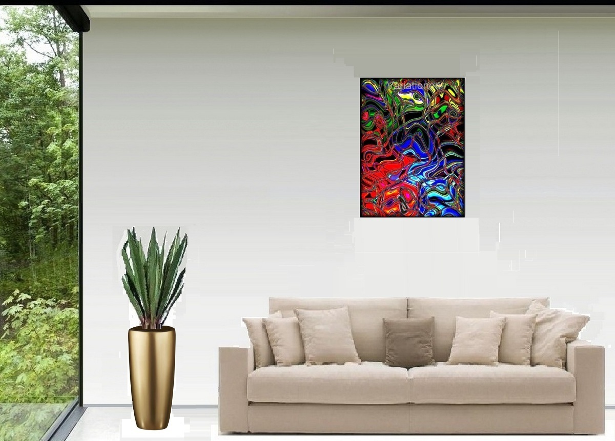 Malerei Kunst kaufen – Gemälde – Abstrakt,Leinwand,80cm x 60cm x 4cm , Kunstdruck