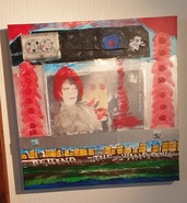 Malerei Kunst kaufen – Gemälde – Spirit of Music (01)  behind the window  Hommage an David Bowie