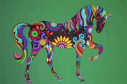 Malerei Kunst kaufen – Gemälde – 210X140cm XXL Leinwandbild Pferd handgemalt Unikat Grossformat