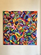 Small 100x100cm xl acryl blattgold leinwand bild pop art kunst unikat bunt abstrakt malkunst acryl