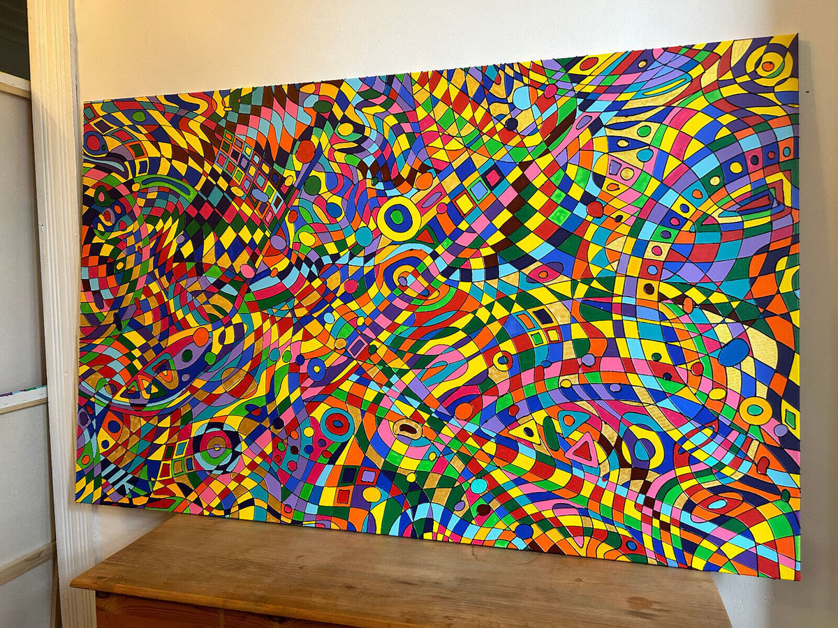 Malerei Kunst kaufen – Gemälde – 160x100cm Grossformat XXL Acryl Leinwand Bild POP ART Kunst bunt Unikat Unikat