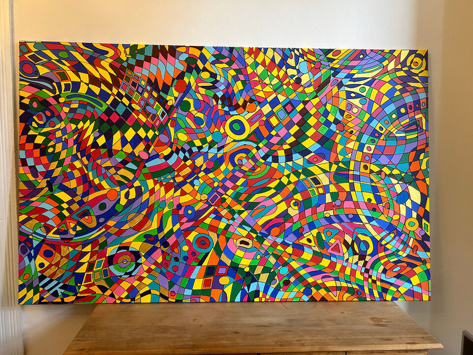 Malerei Kunst kaufen – Gemälde – 160x100cm Grossformat XXL Acryl Leinwand Bild POP ART Kunst bunt Unikat Unikat