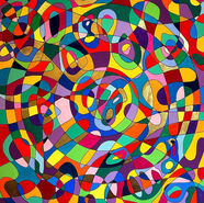 Malerei Kunst kaufen – Gemälde – 100x100cm XL Acryl Blattgold Leinwand Bild POP ART Kunst Unikat bunt Abstrakt #2