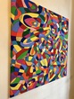 Small 120x120cm xl acryl blattgold leinwand bild pop art kunst unikat bunt abstrakt malkunst acryl