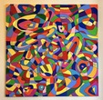 Small 120x120cm xl acryl blattgold leinwand bild pop art kunst unikat bunt abstrakt malkunst acryl