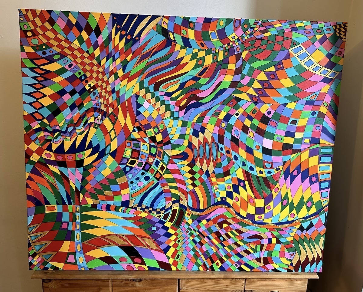 Malerei Kunst kaufen – Gemälde – 120x100cm XL Acryl Leinwand Bild POP ART Kunst Unikat bunt Abstrakt