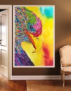 Malerei Kunst kaufen – Gemälde – 160x100cm Grossformat XL Acryl Leinwand Bild POP ART Kunst Unikat Adler bunt Vogel Wandbild
