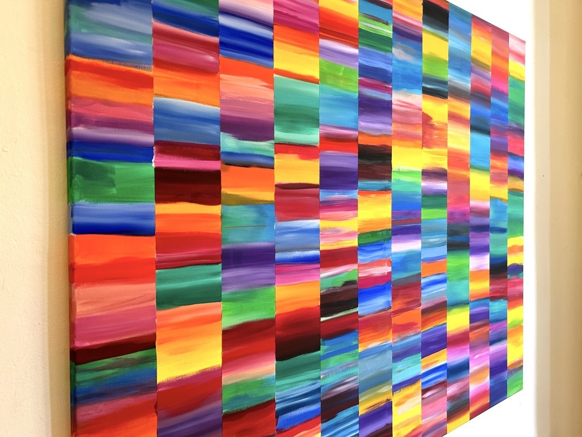 Malerei Kunst kaufen – Gemälde – 120x100cm Grossformat XL Acryl Leinwand Bild POP ART Kunst Unikat bunt Abstrakt 