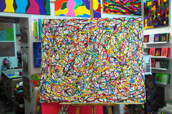 Malerei Kunst kaufen – Gemälde – Großformat 120x100cm "Chaos"