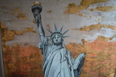 Small statue of liberty 100 x 140 cm malkunst mischtechnik