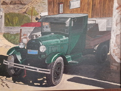 Malerei Kunst kaufen – Gemälde – Oldtimertruck in Oatman, 60 x 80 cm
