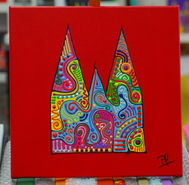 Malerei Kunst kaufen – Gemälde – Kölner Dom rot