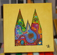Small dom gold malkunst acryl