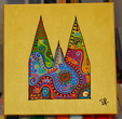 Small dom gold malkunst acryl