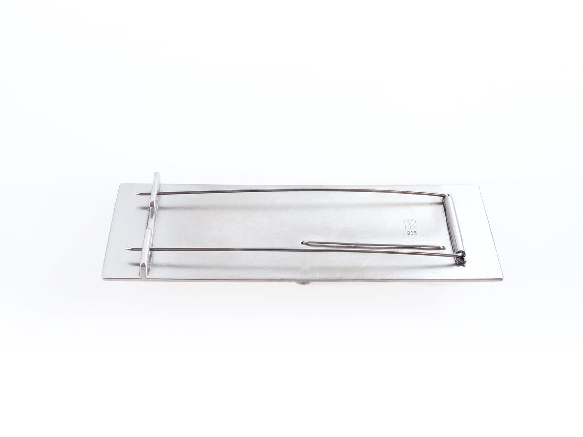 Metall Kunst kaufen – einzigartig – Firn - Silberbrosche mit Floatglas | 2