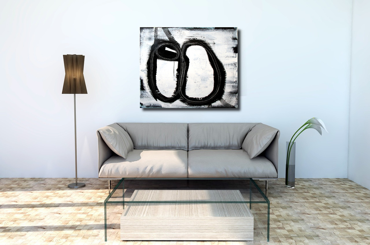Malerei Kunst kaufen – Gemälde – schwarz weiß Bild