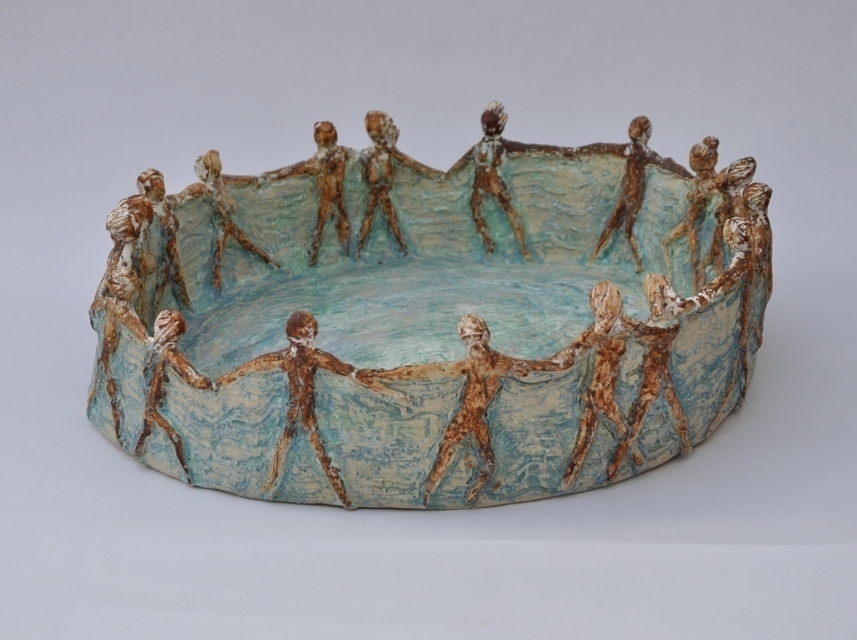 Keramik Kunst kaufen – Kreative Formen – Schale "Wasserfest"