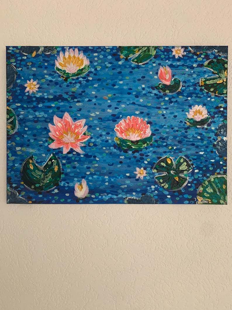Malerei Kunst kaufen – Gemälde – Wasserblumen Lilien