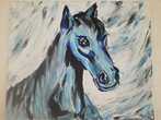 Small pferd spirit abstrakt malkunst acryl