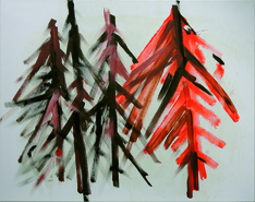 Malerei Kunst kaufen – Gemälde – Bäume (Tannen)