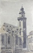 Small s t katharinenkirche frankfurt malkunst aquarelle