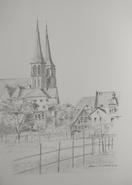 Malerei Kunst kaufen – Gemälde – Mainz - Gonsehaim, St' Stephan 