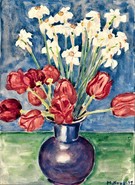 Malerei Kunst kaufen – Gemälde – Tulpen und Osterglocken