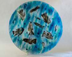 Glas Kunst kaufen – Kunsthandwerk – Glasschale "Fische"